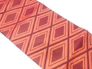 アンティーク　菱繋ぎ模様織り出し袋帯(着用可)